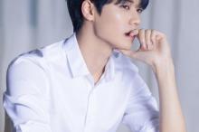 林彦俊时尚休闲帅气蓝发写真