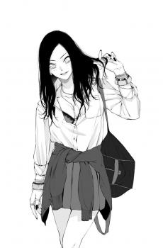 素描手绘学生美少女