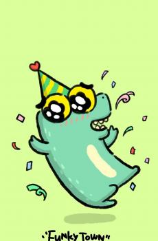 可爱的小鳄鱼卡通形象手机壁纸-6