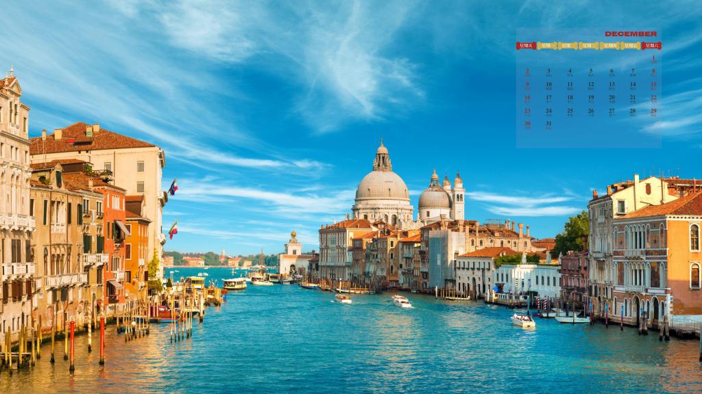 2018年12月水城威尼斯日历