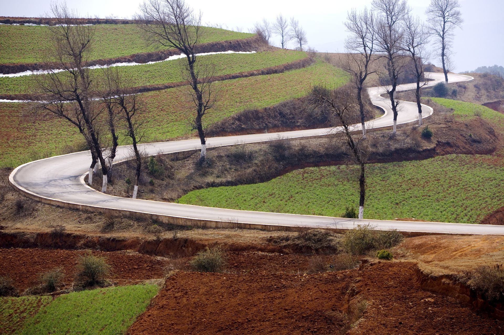 云南大山深处的红土地耕地