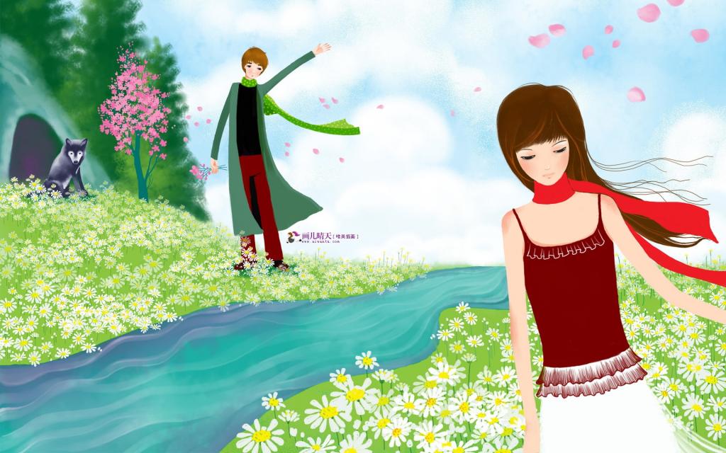 《画儿晴天》少女