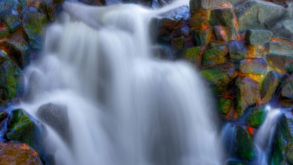 5k高清山间瀑布唯美风景