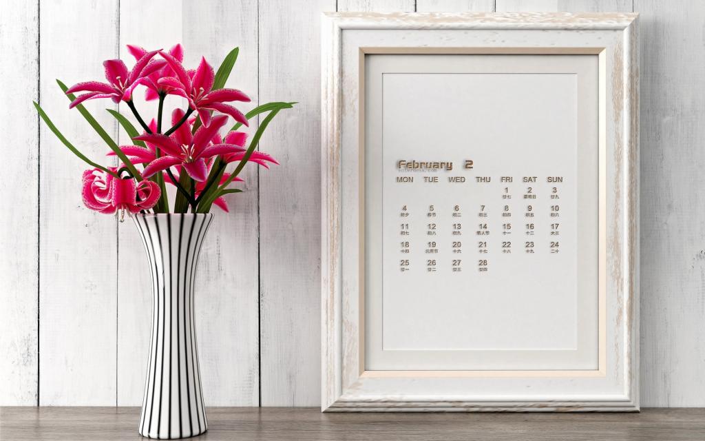 2019年2月小清新静物写真日历