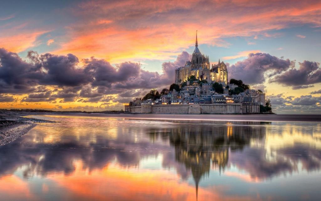 法国圣米歇尔山城堡风景