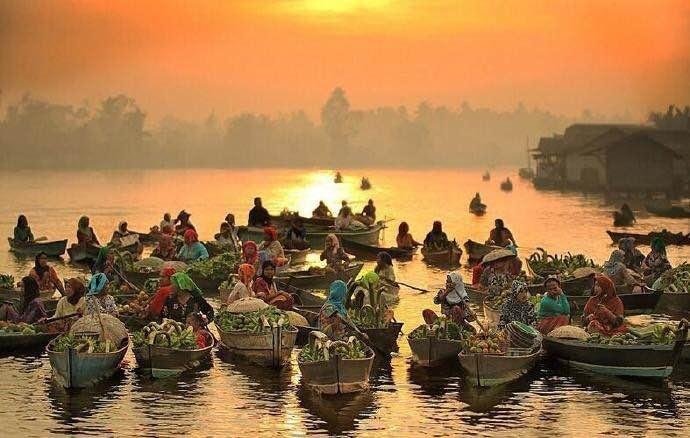 印尼传统的水上集市