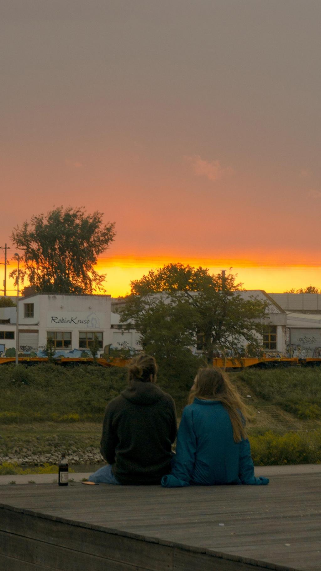 秋日黄昏唯美街景