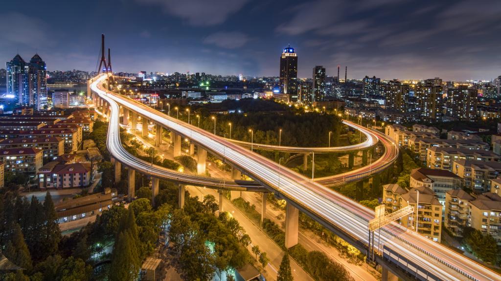 高架桥唯美夜景图片