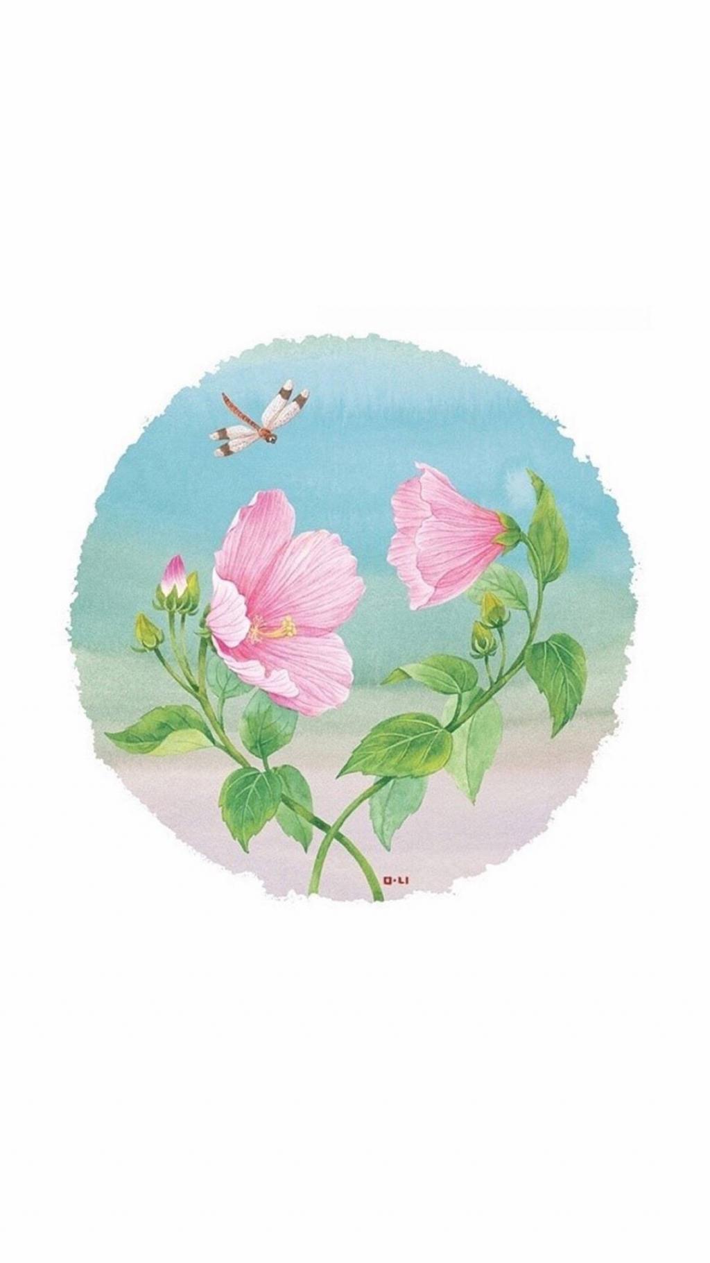 创意手绘鸟语花香