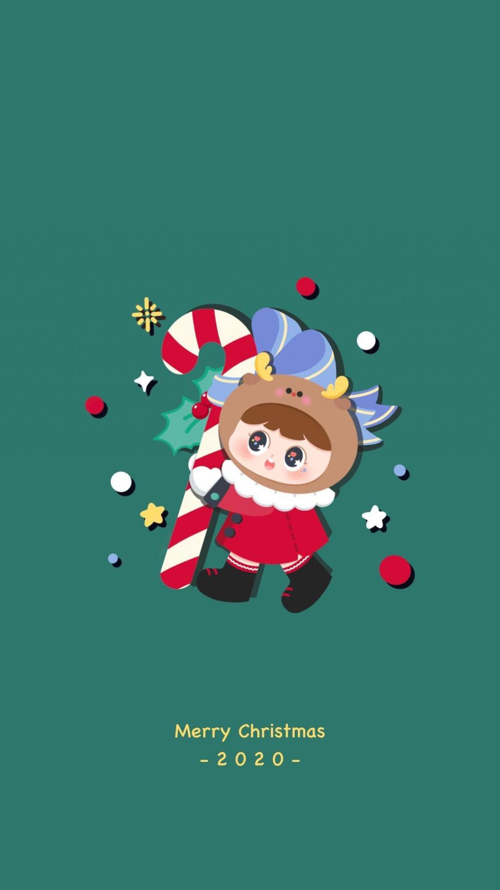 2020圣诞节英文可爱创意背景图
