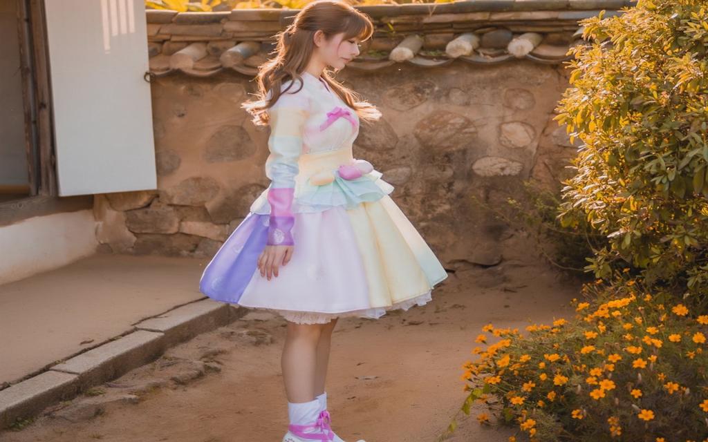 红色睡衣金发美女写真