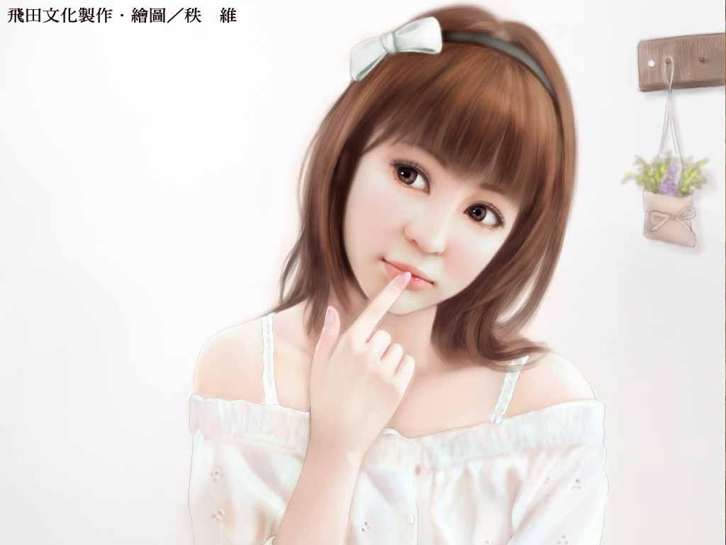 手绘清纯美女