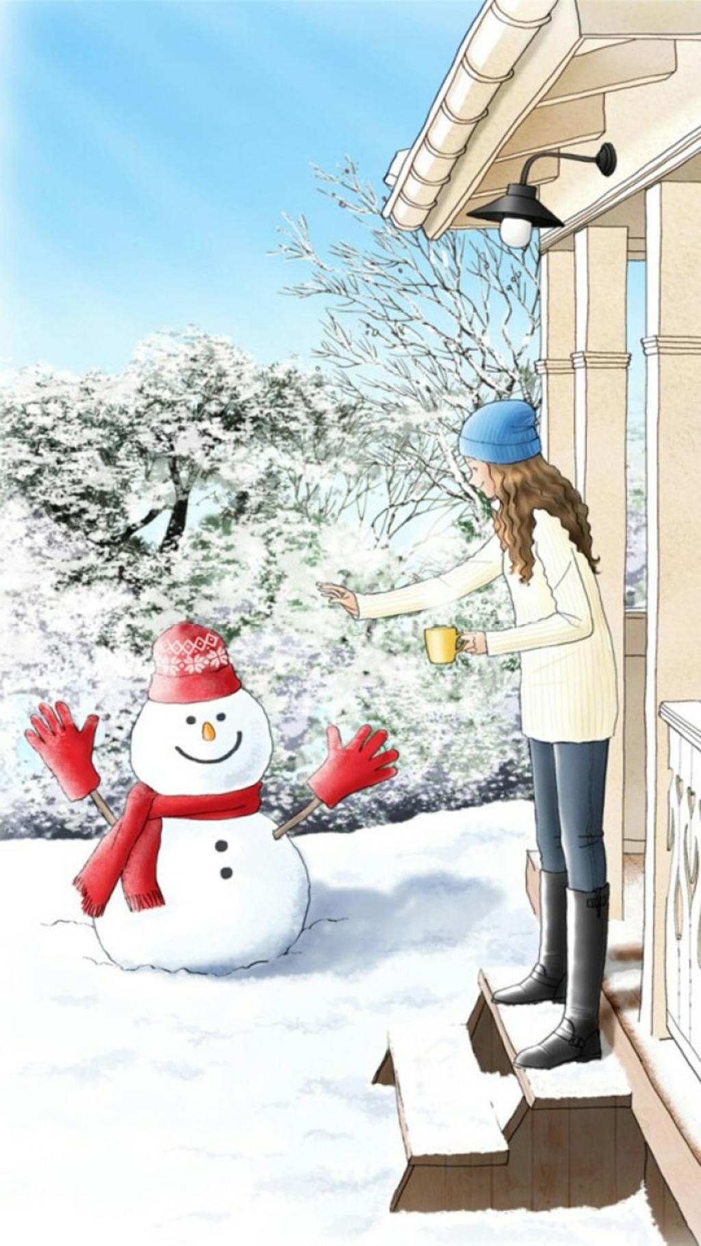 创意手绘美少女插画