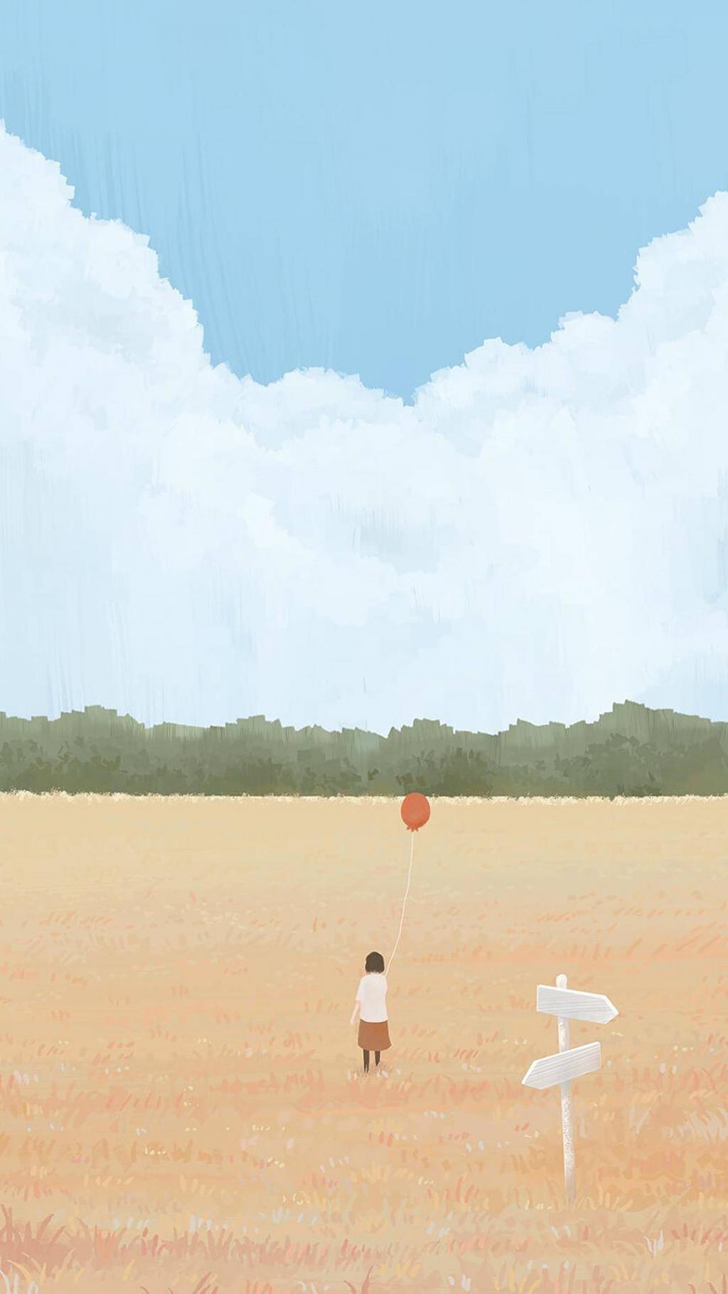 唯美手绘卡通插画