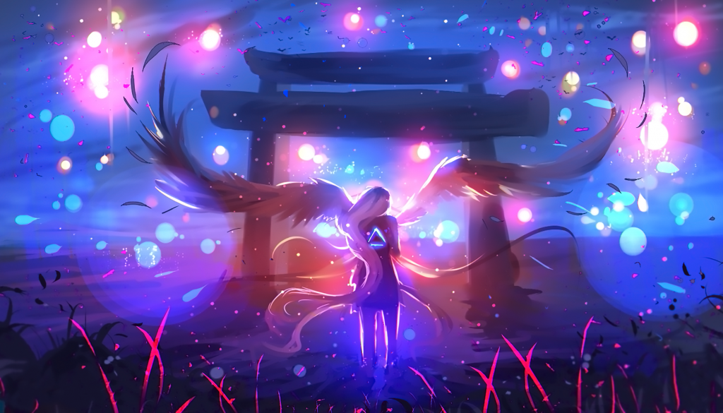 动漫女生孤独背影