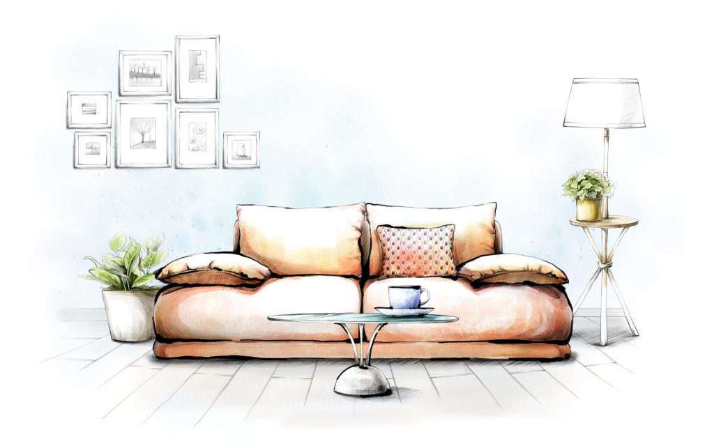 温馨的手绘室内家居