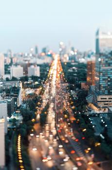 流光溢彩城市夜景