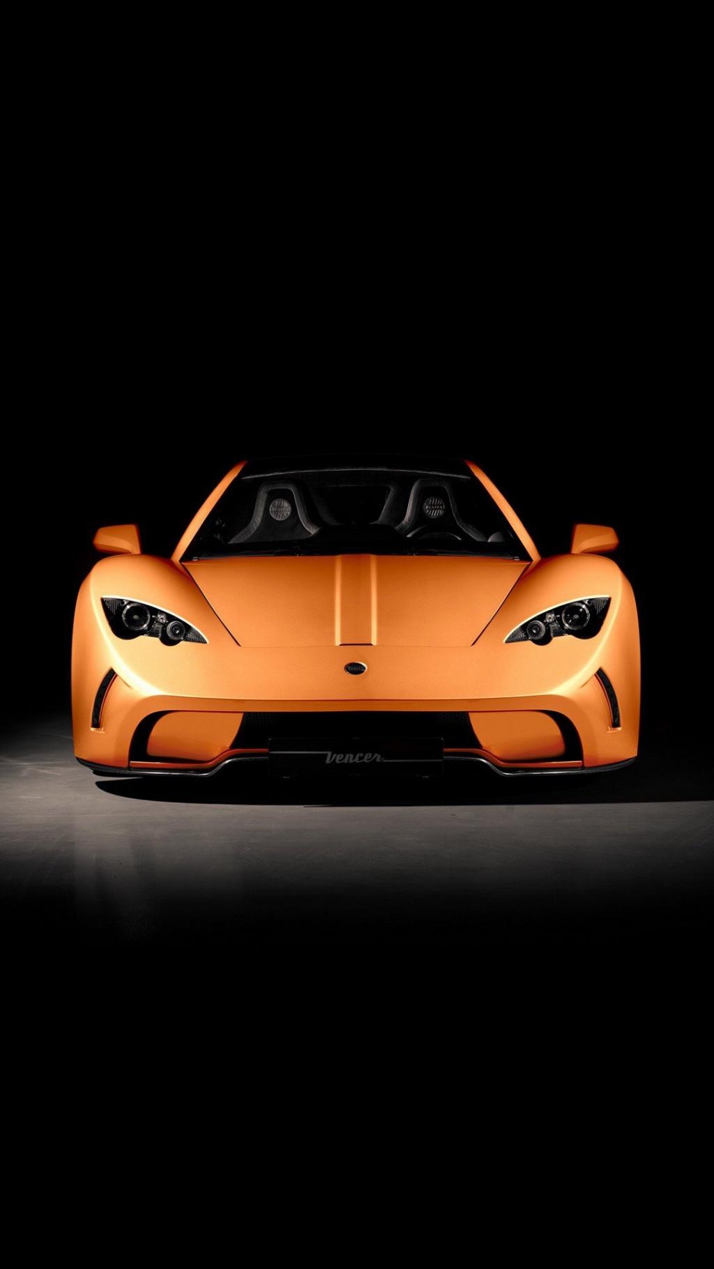 帅气橙色跑车黑色背景