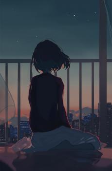 二次元唯美伤感背影-1