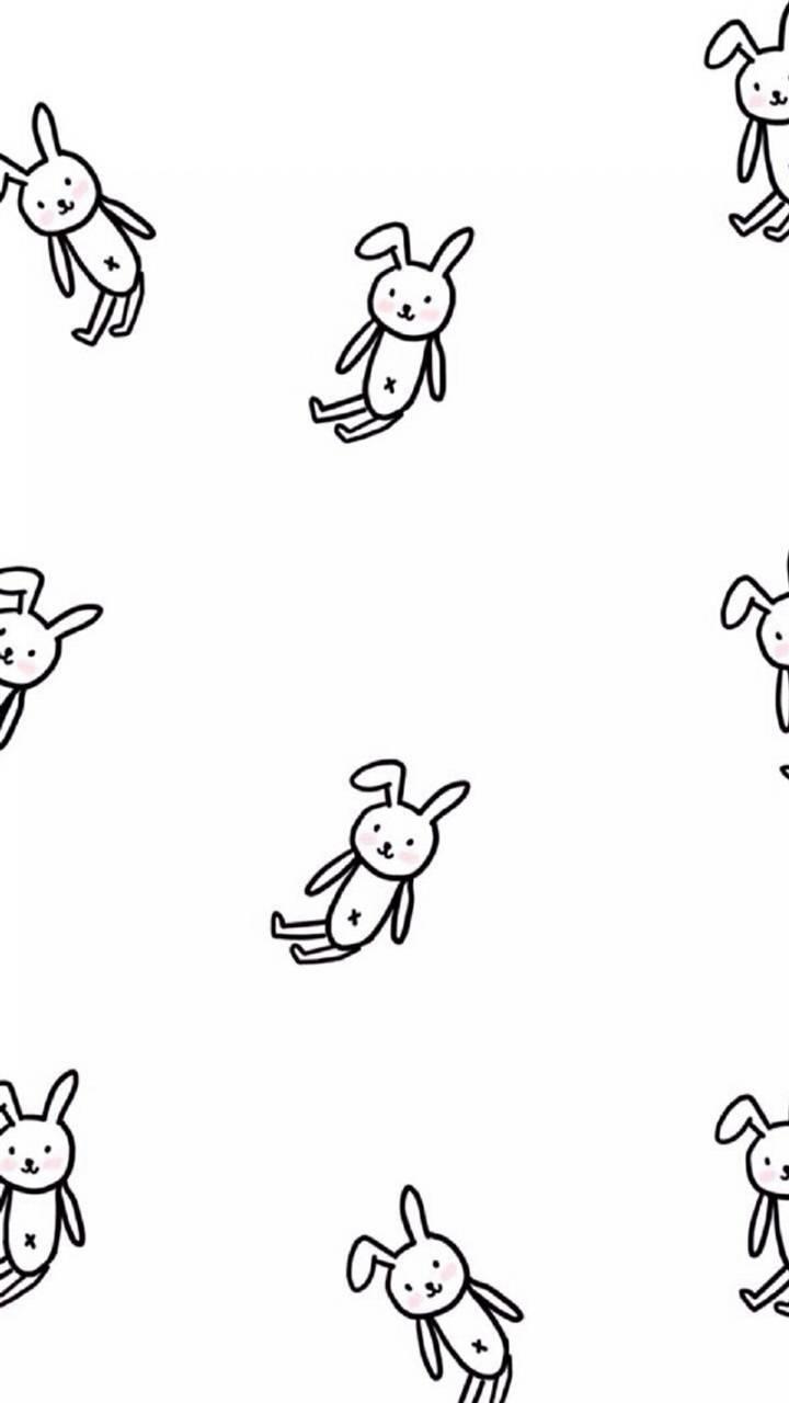 黑白卡通平铺锁屏