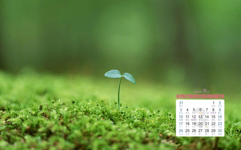 2019年3月绿色满人间日历