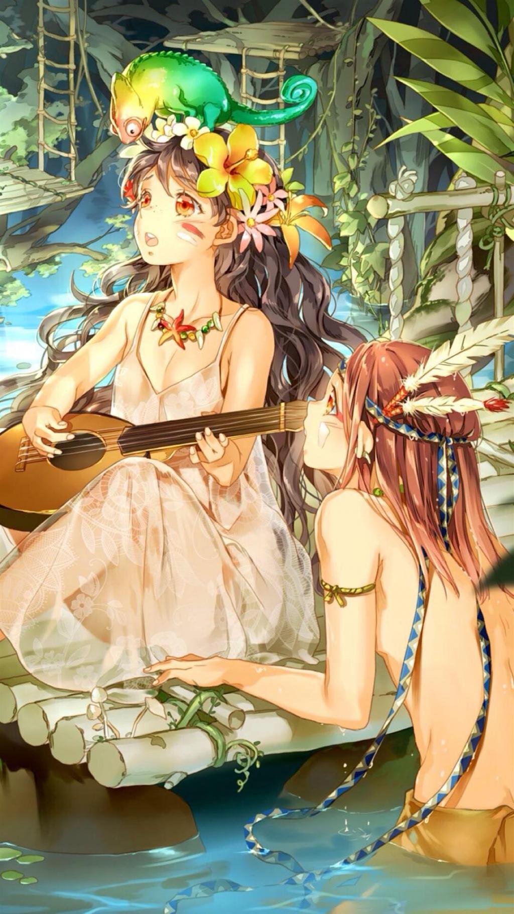 甜蜜二次元情侣插画