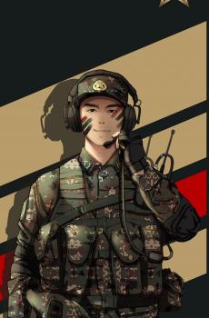 八一建军节致敬中国军人插画-0