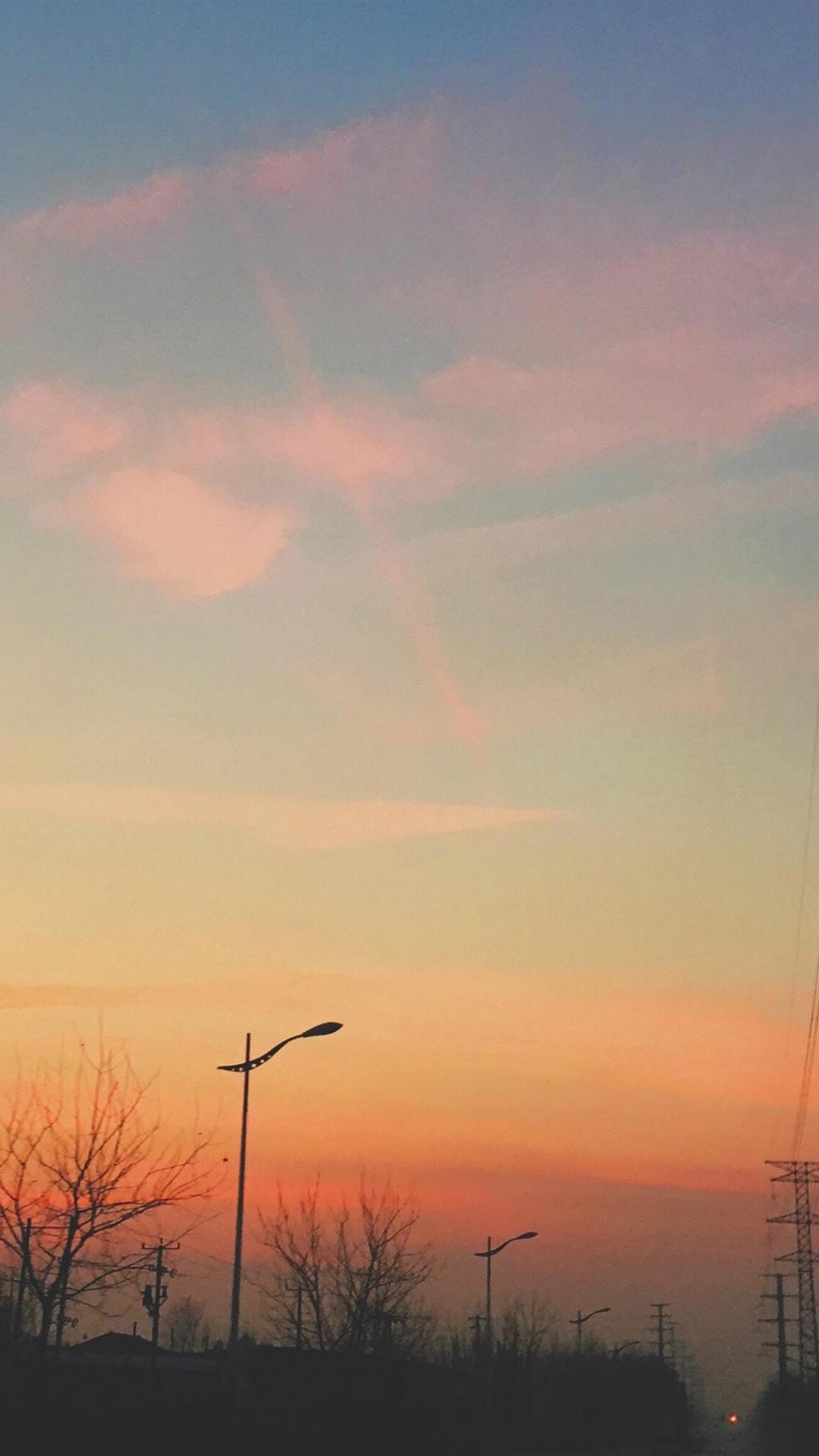 清新唯美黄昏氤氲霞光美景