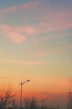 清新唯美黄昏氤氲霞光美景-2