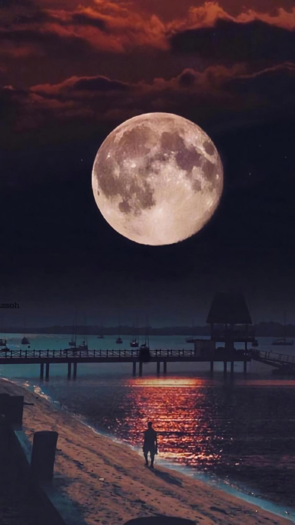 中秋佳节浪漫唯美梦幻圆月