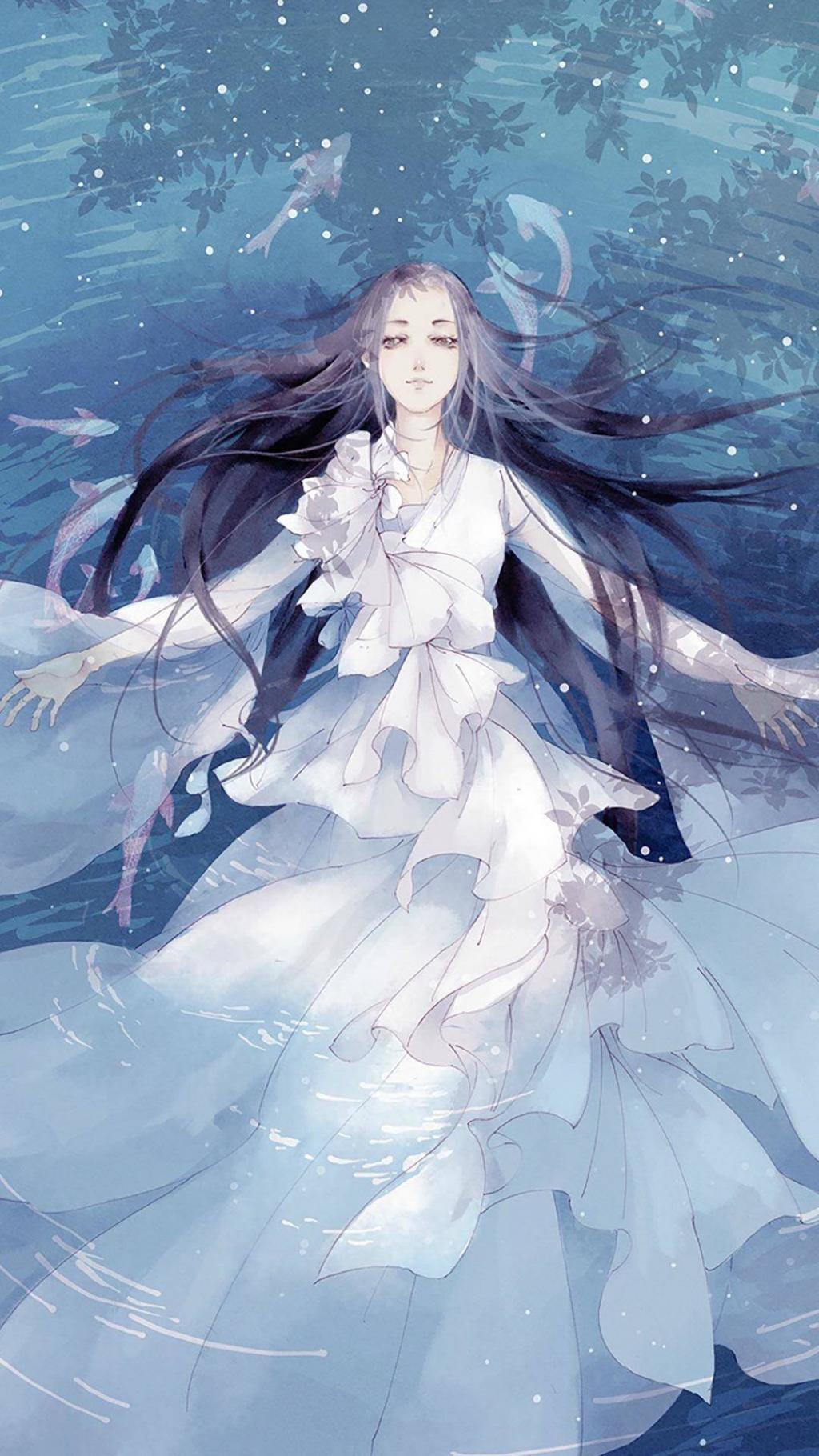 手绘古装卡通美女