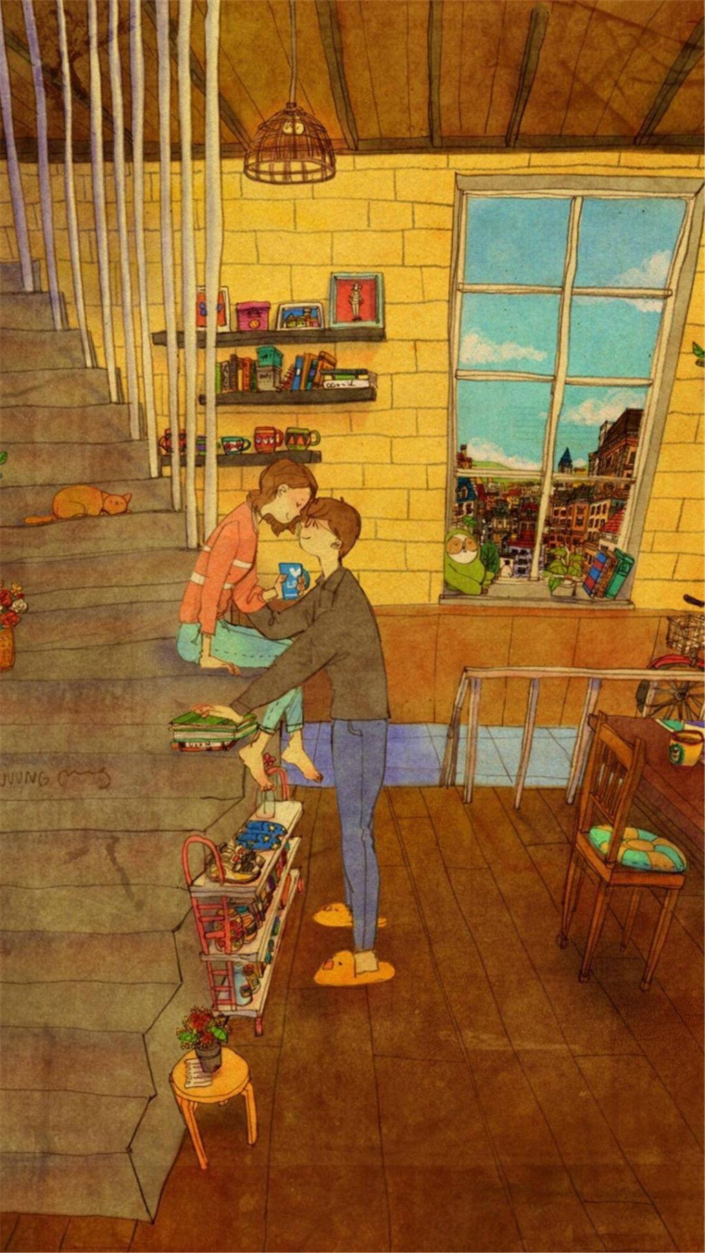 小清新爱情插画