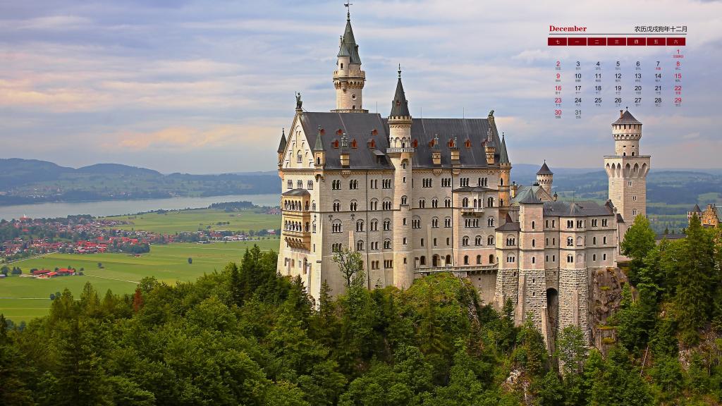 2018年12月童话般的新天鹅堡日历