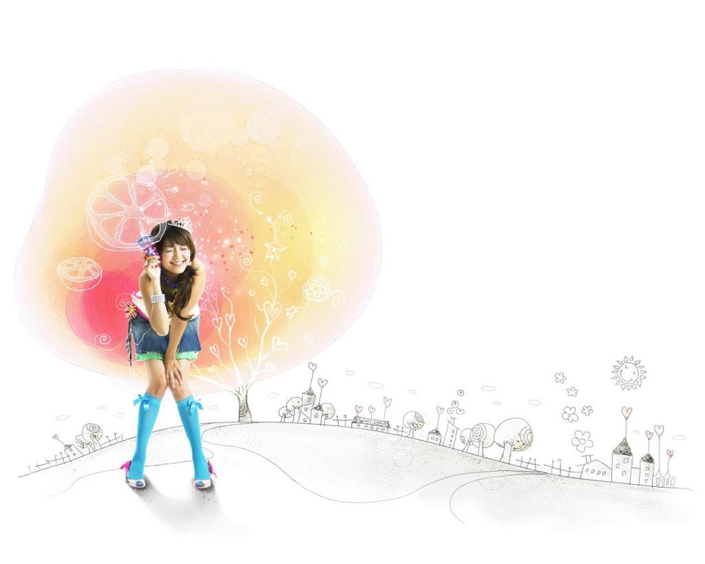 可爱的花纹女孩图片