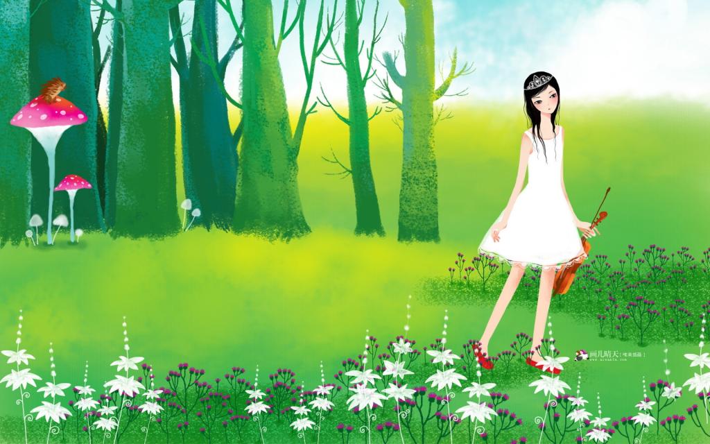 《画儿晴天》少女