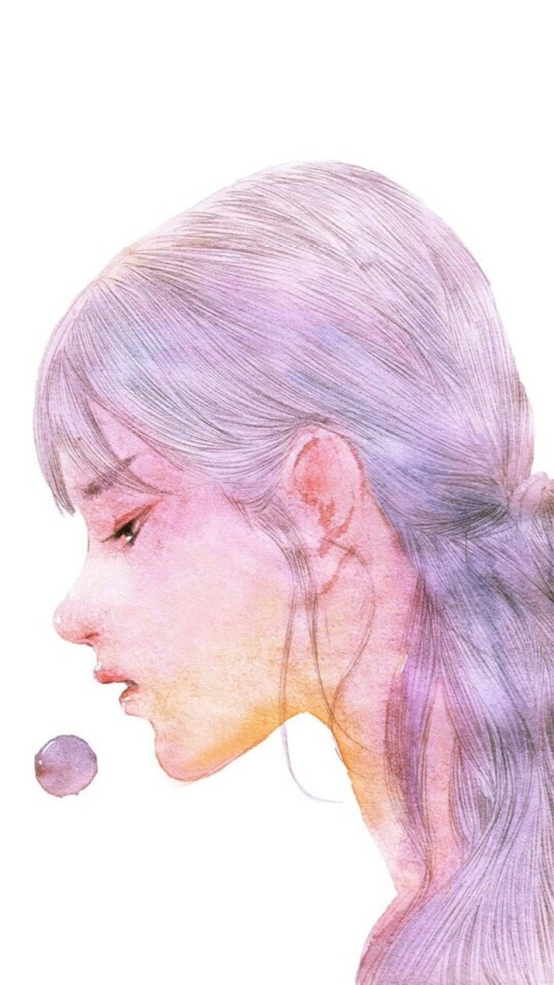 文艺唯美水彩少女头像