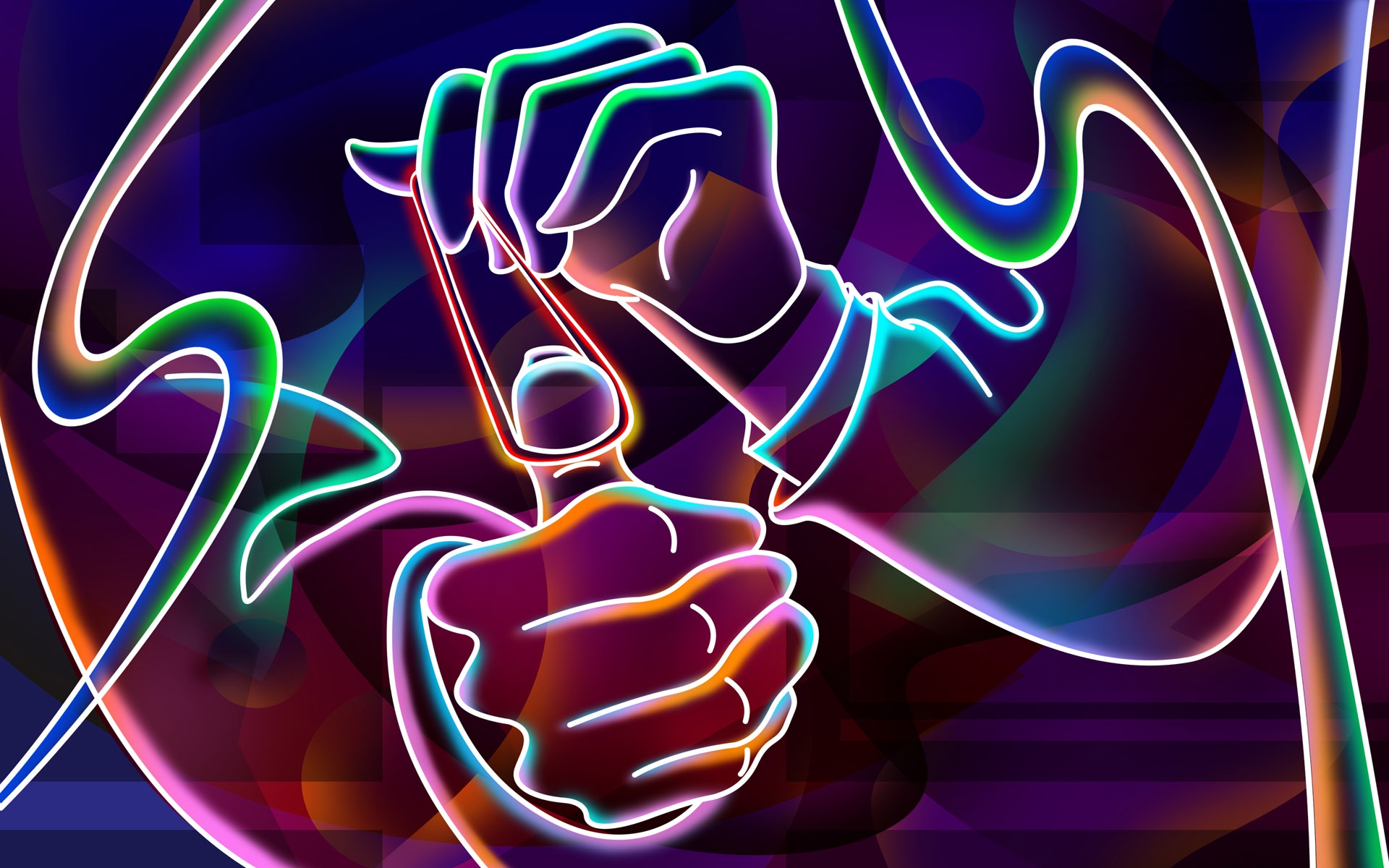 紫红色系宽屏线描,高清图片,电脑桌面-壁纸族