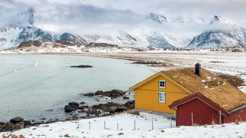 挪威小镇清新唯美风景