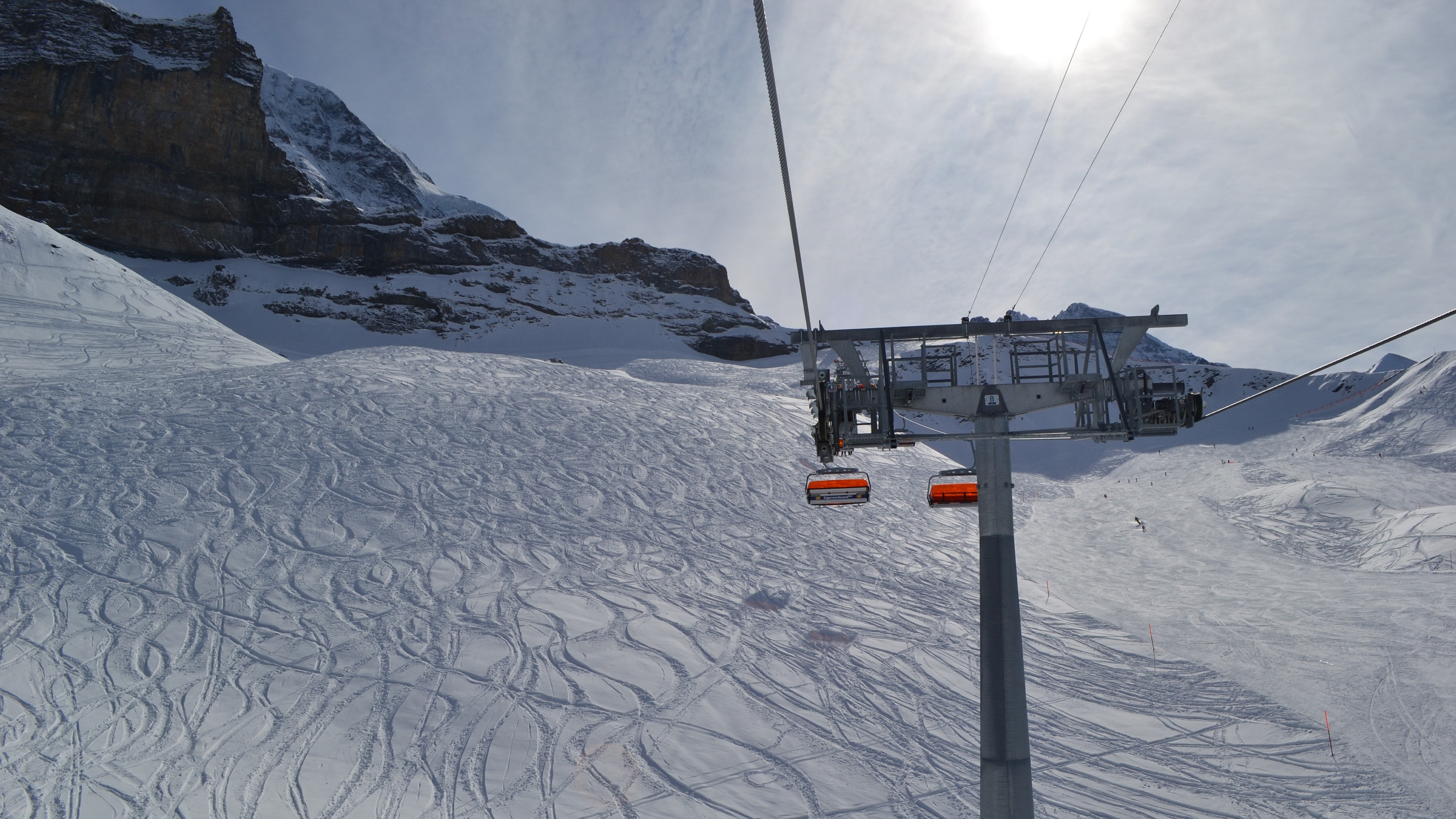 冬季雪花下的观光缆车,高清图片,电脑桌面-壁纸族