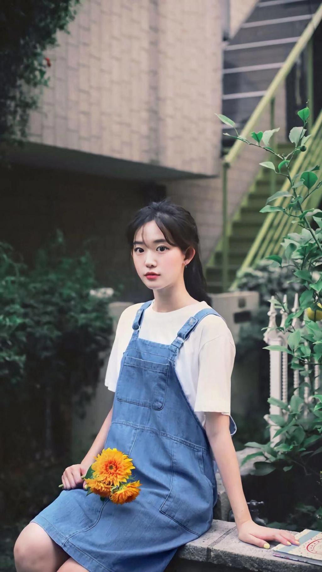 俏皮可爱女孩户外写真