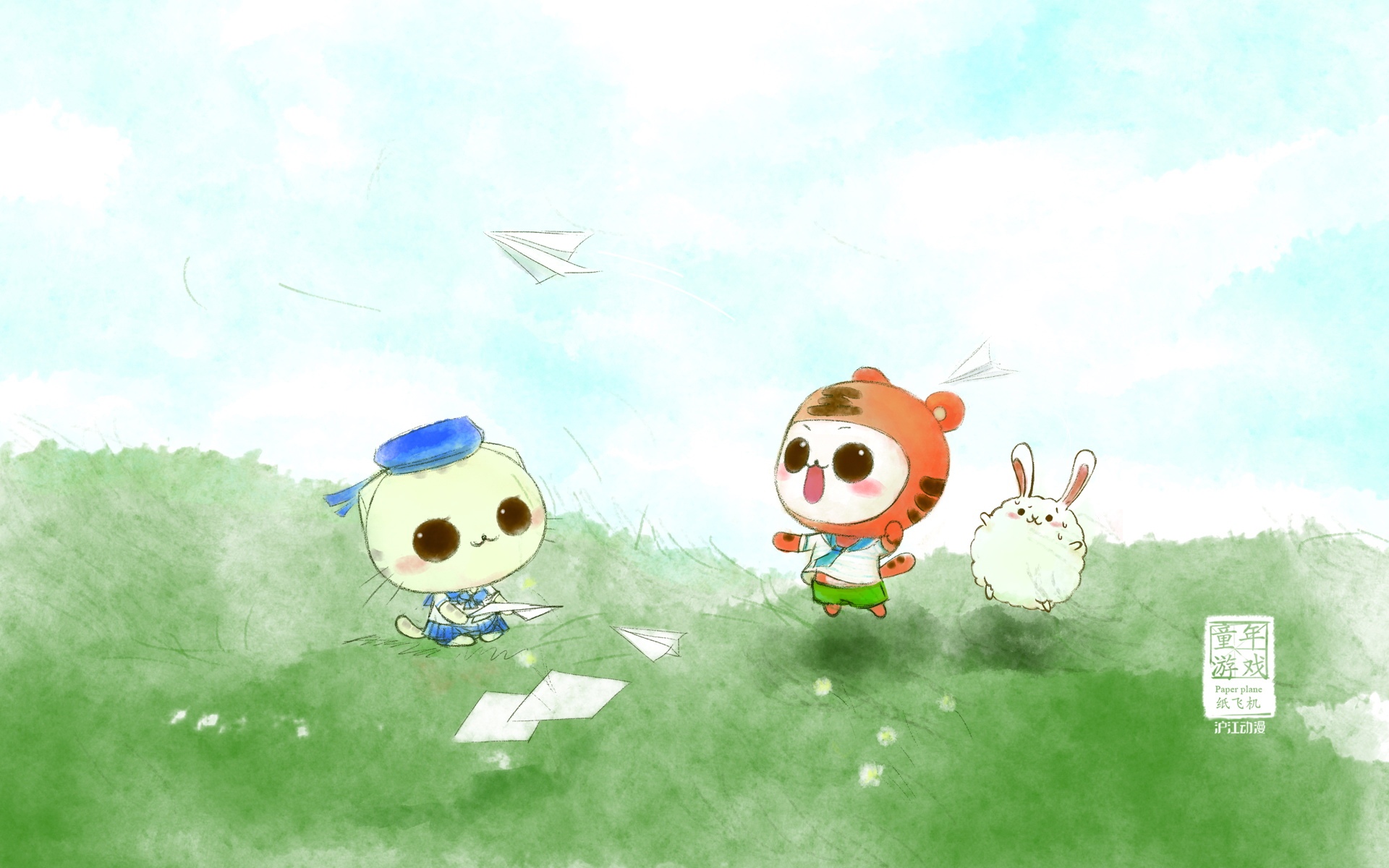 童年游戏可爱卡通猫壁纸 高清图片 电脑桌面 壁纸族