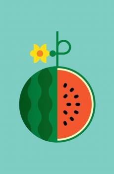 可爱卡通西瓜背景