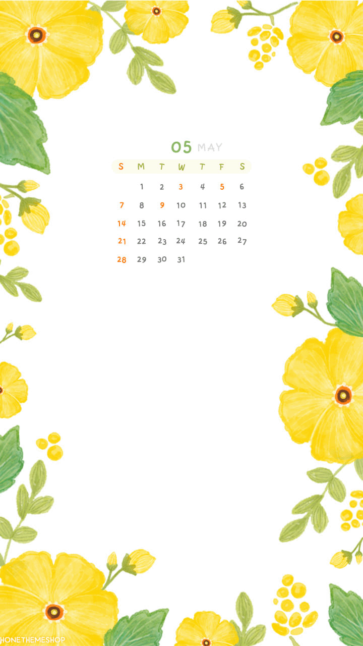 小清新五月日历