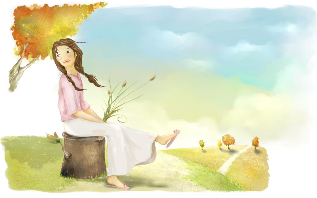 有孩子的风景图片