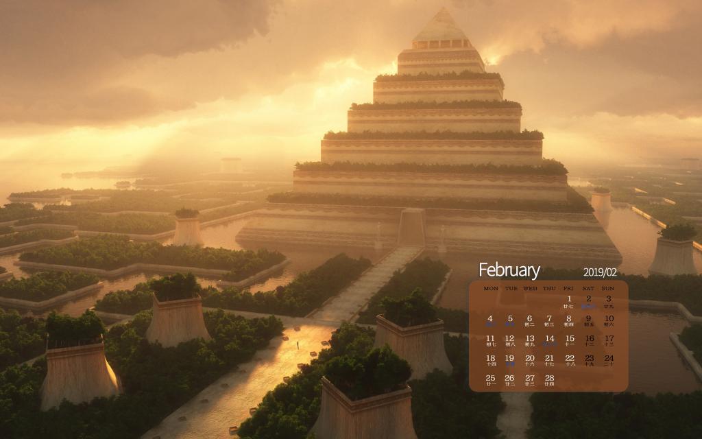 2019年2月寺庙教堂唯美摄影日历