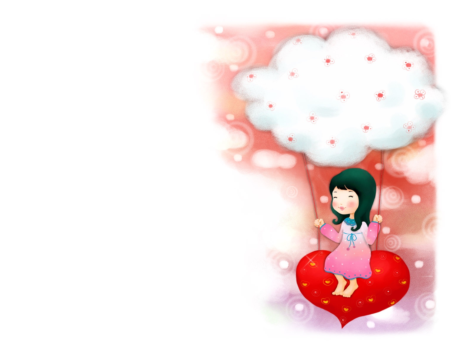 小女孩的卡通梦幻童年