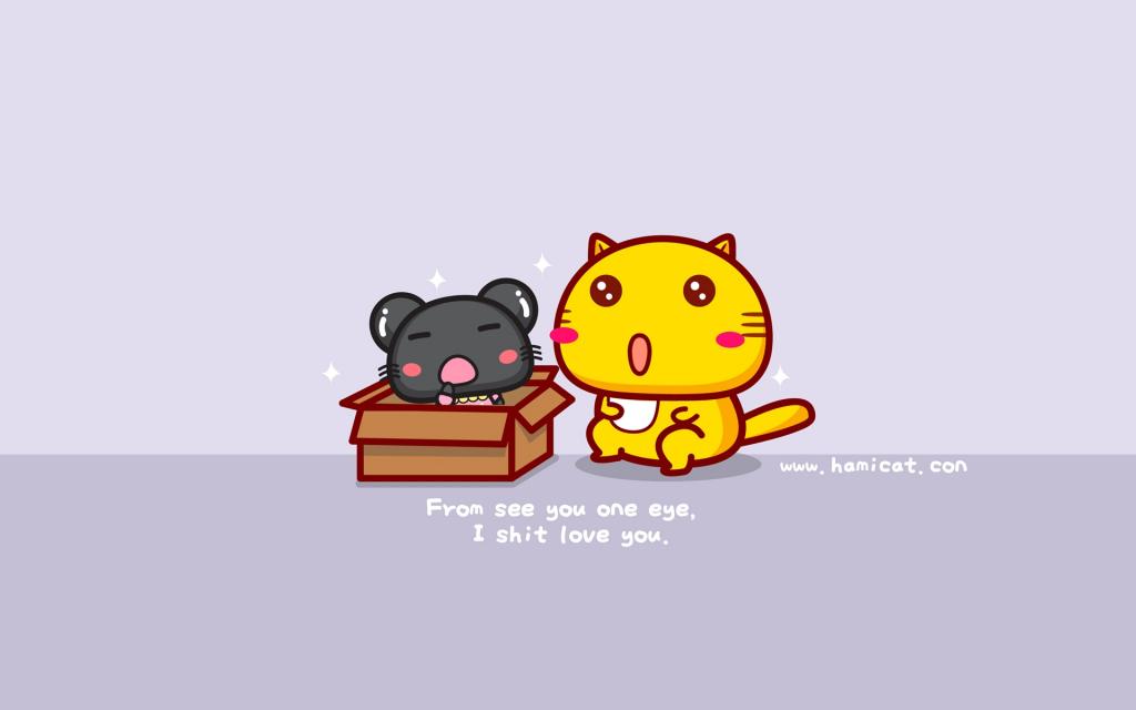 哈咪猫和咪蒂可爱卡通插画