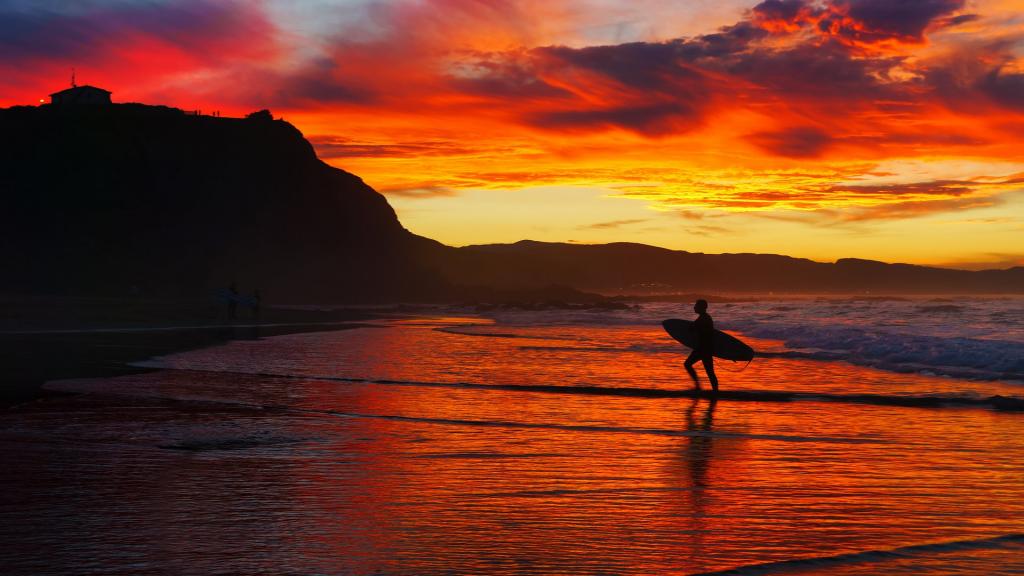 唯美海滩黄昏风景