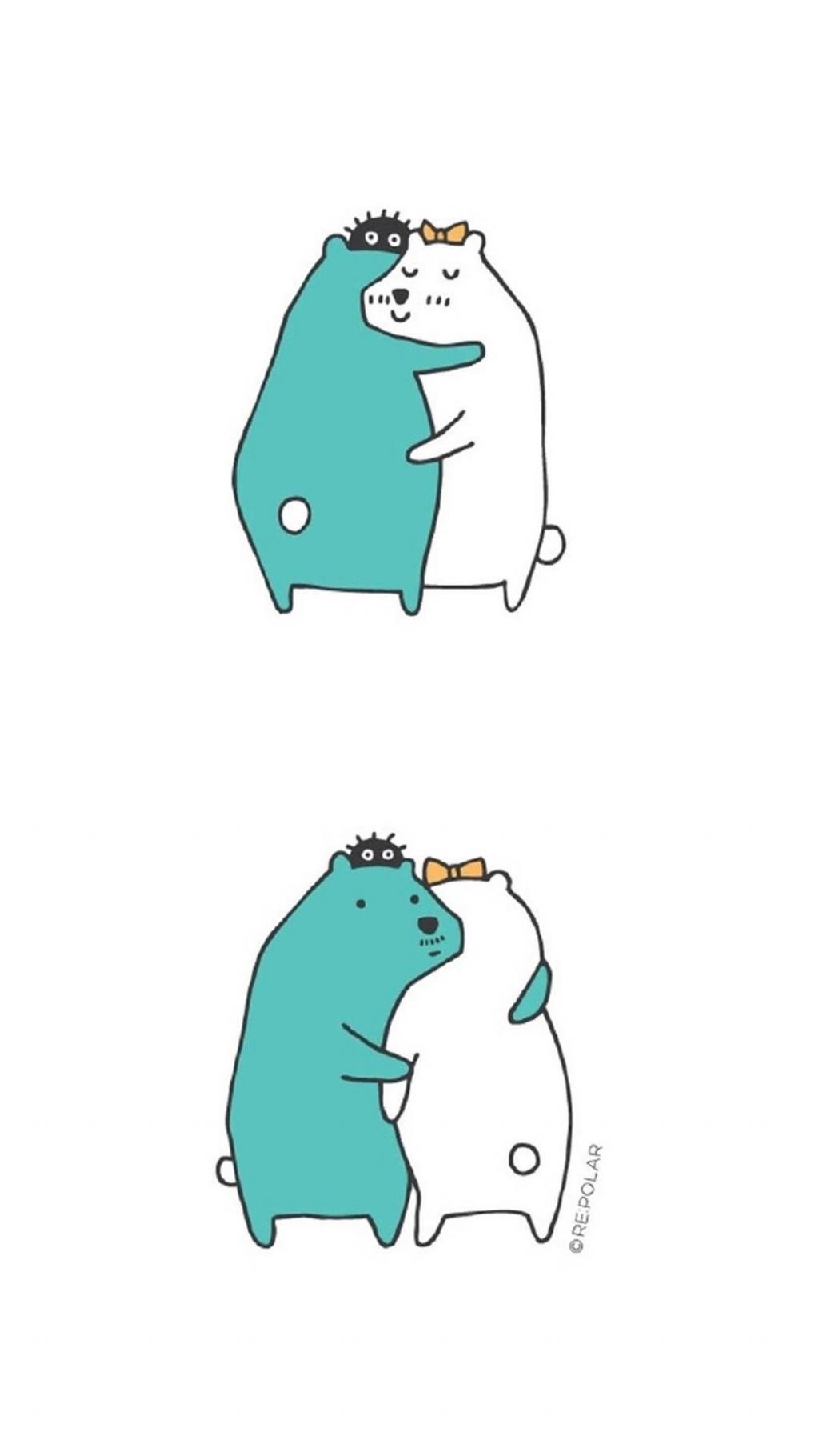 可爱白熊手绘插画