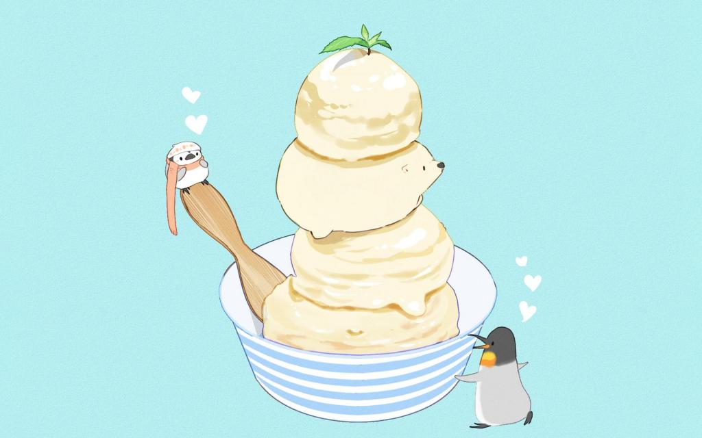 萌系动物可爱治愈手绘